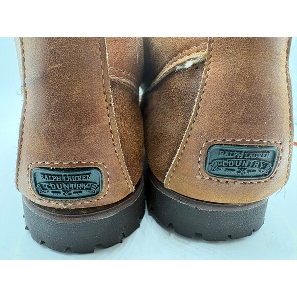VTG Ralph Lauren Country Shearling Lined Boots Suede Leather Made in USA 8 main image 8